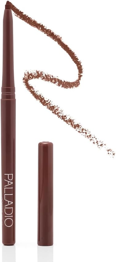 بالاديو قلم تحديد شفاه قابل للسحب ومقاوم للماء من بالاديو، لون كريمي عالي الصبغة ورفيع، تركيبة مقاومة للتلطخ تدوم طويلا طوال اليوم، لا تحتاج إلى مبراة، بني