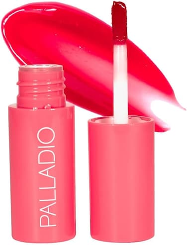 Palladio Jelly Tint Lip &amp; Cheek Stain (Strawberry Sugar) - Lightweight, Non-Sticky, Transfer-Proof Liquid Tint, Natural Finish, Vivid Color, Long-Lasting Makeup