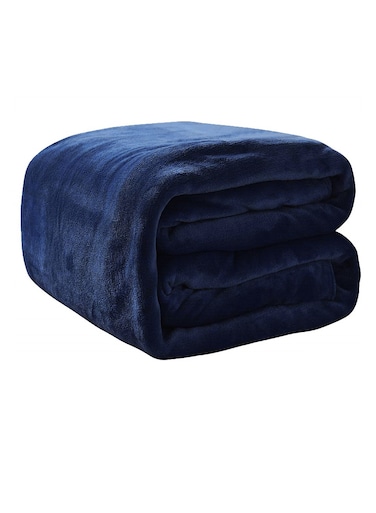 Premium Quality Long Lasting Bed Blanket 200x220cm Silky Soft 280 GSM Light Weight Throw Blanket King Size Fluffier Washable Blanket Microfiber Navy 200 X 220cm
