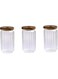 Ideal spice jars air tight wood lids-ideal spice jars-Kitchen canisters perfect for storage especially storing dry ingredients-3 Set of glass jars with Acacia lid. (SET OF 3 (1000 ML))