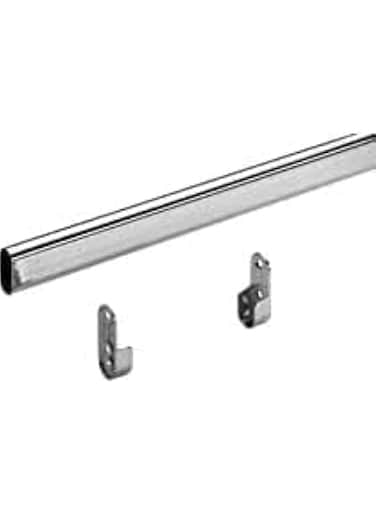 Robustline 95 Cm Wardrobe Bar   Clothes Rod - Closet and Cupboard Organizer   Chromed Steel with Fittings - Easy Installation   Rail Coat Rack Wall or Clothes Rail - Pack of 3