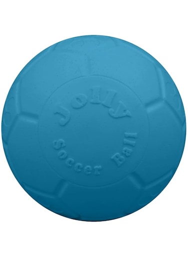 Jolly Pets Medium Soccer Ball Floating-Bouncing Dog Toy, 6 inch Diameter, Ocean Blue