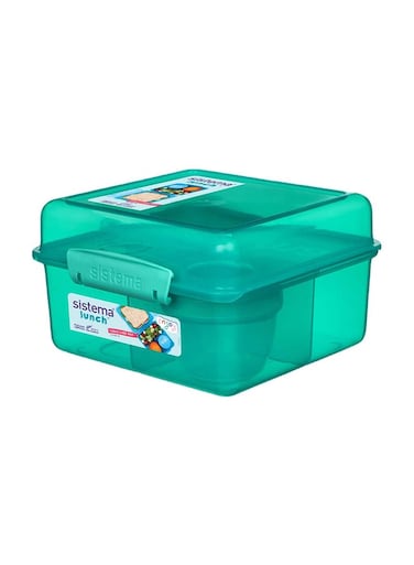 Sistema Lunch Box Cube Max With Yogurt 2L Green : Meal Storage - Microwave-safe - Dishwasher-safe - Leak-proof - BPA-free Green
