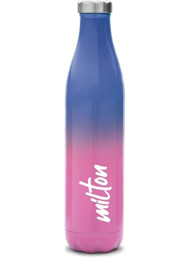 Prudent Flask 1 Litre (1023 ml) Stainless Steel Water Bottle &acirc;&euro;&ldquo; Double-Walled Vacuum Insulated to Keep Drinks Hot or Cold for 24 Hours, Rust-Proof, Ideal for Office &amp; Travel &acirc;&euro;&ldquo; Pink Blue