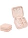 HBSTUDIO Mini Jewelry Box,Portable Travel Leather Jewellery Ring Organizer Case Storage Gift Box Girls Women (pink)