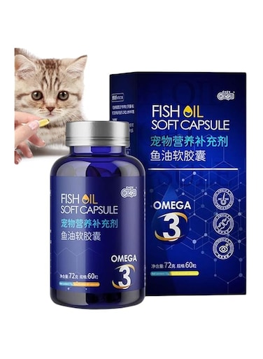 FDTY Fish Oil for Cats   Natural Cats Deep-Sea Fish Oil   Health Care Supplement with Fish Scent for Dogs, Cats, and Other Animals