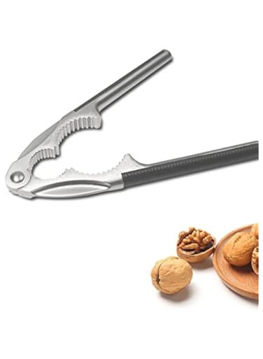 SOLDOUT Serrated Nut Opener Cutter Gadgets Quick Chestnut Clip Walnut Pliers Metal Nut Cracker Sheller Kitchen Tools (Silver/Black)