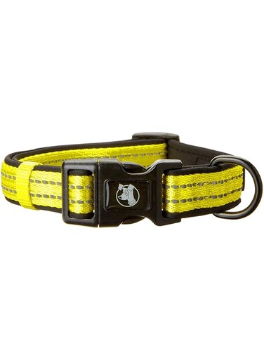 Alcott Essentials Visibility Adventure Pet Collar, Medium, Neon Yellow