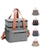 IraXpro Double Layer Insulated Lunch Bag,Portable Cooler Tote Bag for Men Women Adult, Leak and Waterproof, Double Deck Cooler Lunch Box Bag, for Office,Picnic (Gray)