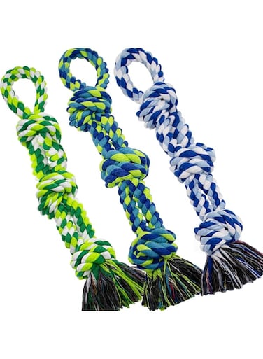 WDZZHOT [3 Pack] Dog Rope Toys for Large and Medium Aggressive Chewers, Nearly Indestructible Rope Chew Toys, Heavy Duty 100% Cotton Tug of War Dog Toy for Boredom, Teeth Cleaning