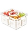 Fridge Organizers and Storage with 3 Drain Basket Kitchen Food Container and Organizer Box Kitchen Containers &amp; Storage for Vegetable and Fruit Salad Strainer (3 in 1)