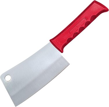 Master 6 Inch Stainless Steel Meat Cleaver (Red)   NSF Certified for Raw Meat Chopping