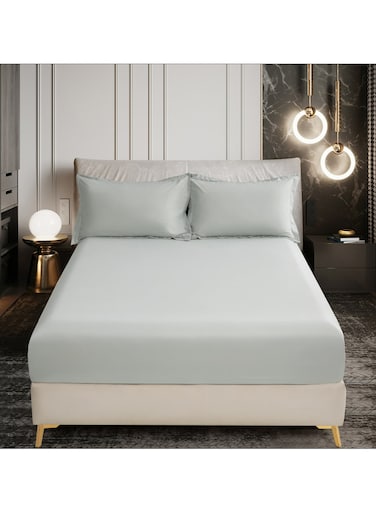 Bedding Fitted Sheet 2-Pcs Single Size Solid Bed Sheet Set Fits(90x190CM) With Pillowcases And 30 CM Extra Deep Brushed Microfiber Bed Sheet,Ansonia
