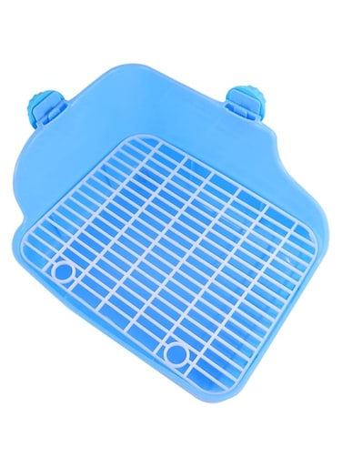 Generic Small Animal Toilet Bunny Litter Box Corner Potty Trainer Litter Tray Bedding Box for Small Pet Hamster Rabbit Guinea Chinchilla Blue
