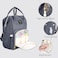 Sunveno Diaper Bag with USB - Grey + Hooks