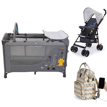 Little Story Playard + Stroller &amp; Diaper Bag Set