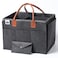Little Story Diaper Caddy + Pouch - Large - Dark Grey