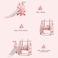Little Story 3in1 Swing wt Slide - وردي