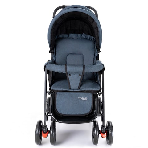 Teknum Double Baby Stroller with Hooks - Grey