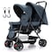 Teknum Double Baby Stroller with Hooks - Grey