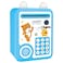 Little Story - lovely Piggy Bank wt Fingerprint Lock &amp; Music - Bear Blue