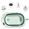 Eazy Kids Temperature Controlled Foldable Bathtub w / Intelligent Temperature Monitoring Thermometer and Baby Head Shampoo Wash Rinse Mug - Green