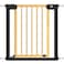 Baby Safe Wooden Safety Gate w / t 35cm Black Extension - Natural Wood
