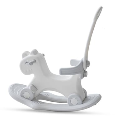 Teknum 2in1 Rock Ride On بمقبض دفع - رمادي أبيض