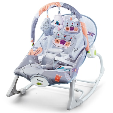 TEKNUM 3In1 Rocker/Baby Seat/Recliner with Soothing Music - Party Grey