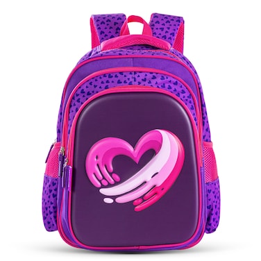 Eazy Kids School Bag 16"- Love &amp; Hugs Purple