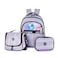 Eazy Kids 17" School Bag Set of 3 w/ Lunch Bag and Pencil Case - Good Vibes - Silver