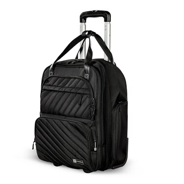 HYDROBREW Trolley 17" Travel Bag - Black   2-in-1 Handbag &amp; Cabin Trolley