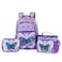 Eazy Kids 18" Set of 3 Backpack w/ Lunch Bag and Pencil Case - 3D Butterfly Purple