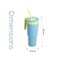 Hydrobrew Fresh Flip Straw Tumbler w/ Ceramic Inside, 1200ml Blue