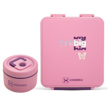 HYDROBREW Bento Lunch Box w/ Steel Food Jar - Think Big Blush