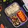 Eazy Kids 3 Compartment Stainless Steel bento Lunch Box, 800ml - Floral Purple