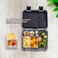 Eazy Kids 6 &amp; 4 Convertible Bento Lunch Box w/ Steel Spoon &amp; Fork Set and Alphabets Sticker - Car Racing Blue