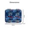 Eazy Kids 6 &amp; 4 Convertible Bento Lunch Box w/ Steel Spoon &amp; Fork Set and Alphabets Sticker - Car Racing Blue
