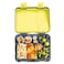 Eazy Kids 6 &amp; 4 Convertible Bento Lunch Box w/ Steel Spoon &amp; Fork Set and Alphabets Sticker - T-Rex dino Grey