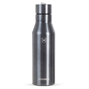 Hydrobrew Steel Water Bottle, 750ml Grey