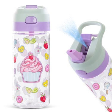Eazy Kids -Muffin Tritan Water Bottle W/ Spray 500ml - Purple