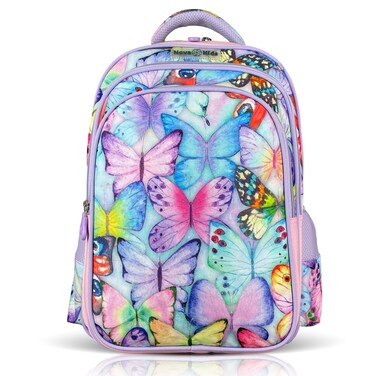 Nova Kids School Bag - Butterfly Purple, 17.5
