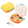 HYDROBREW 4 Compartment Bento Lunch Box w/ Spoon &amp; Fork Set - Amber
