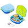HYDROBREW 4 Compartment Bento Lunch Box w/ Spoon &amp; Fork Set - Cobalt
