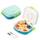 HYDROBREW 4 Compartment Bento Lunch Box w/ Spoon &amp; Fork Set - Jade