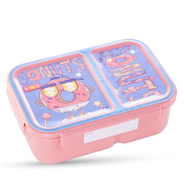 Nova Kids 2 Compartment Bento Lunch Box - Donut Pink