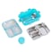 Nova Kids Stainless Steel 3 Compartment Bento Lunch Box w/ Spoon &amp; Fork Set - Blue