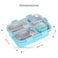Nova Kids Stainless Steel 3 Compartment Bento Lunch Box w/ Spoon &amp; Fork Set - Blue