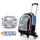 Eazy Kids 17" Set of 4 Backpack w/ Trolley, Lunch Bag and Pencil Case - Skate Board