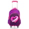 Eazy Kids School Bag 16" w/ Trolley - Love &amp; Hugs Purple